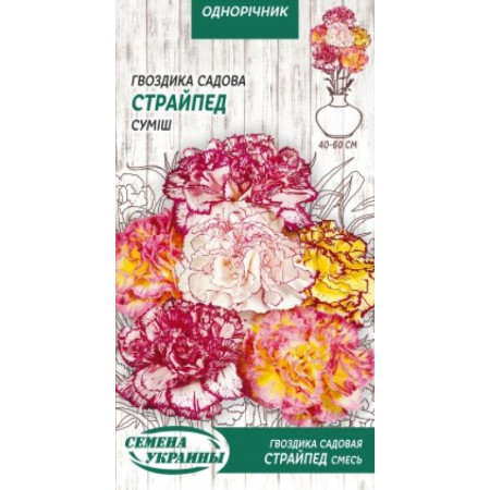Семена Цветы Гвоздика Садовая Страйпед смесь 0,1 г Семена Украины