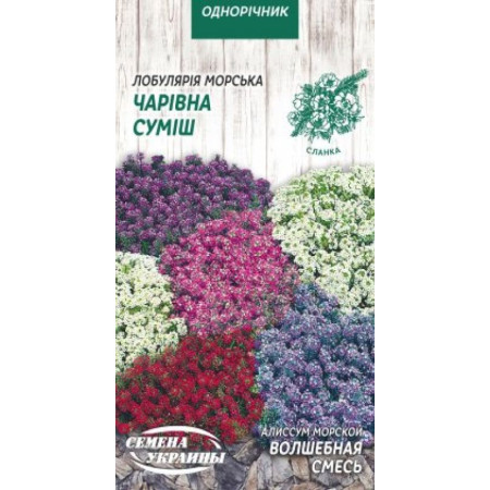 Семена Цветы Лобулярия Морская Волшебная Смесь 0,1 г Семена Украины