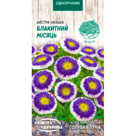 Семена Цветы Астра Низкая Голубой Месяц 0,2 г Семена Украины